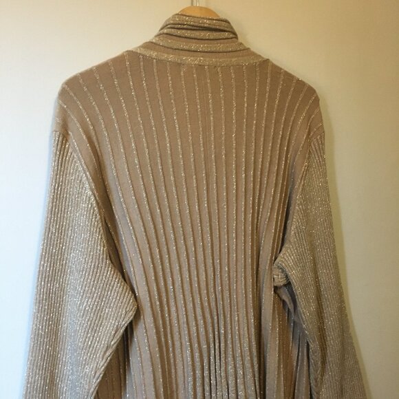 NWT Sparkly Ribbed Rayon Art Deco Cozily Decadent Open Cardigan - Picture 3 of 16